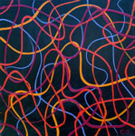 night moves curves abstract pattern small painting