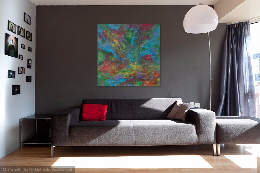 on wall finders keepers abstract painting multi-coloured art image