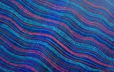 ripples blue abstract painting waves of dots and strokes