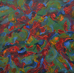 parrot colours contemporary abstract painting