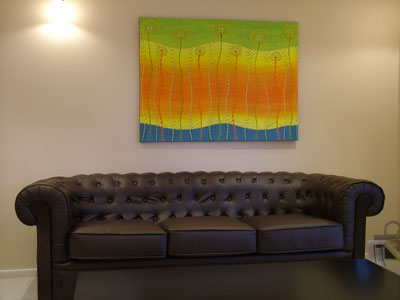 original painting in home setting